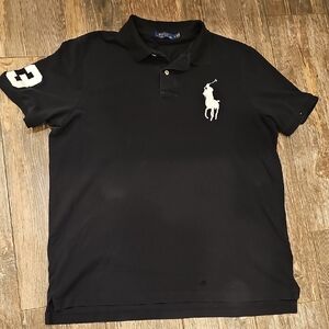 Polo by Ralph Lauren Black Polo with White Logo